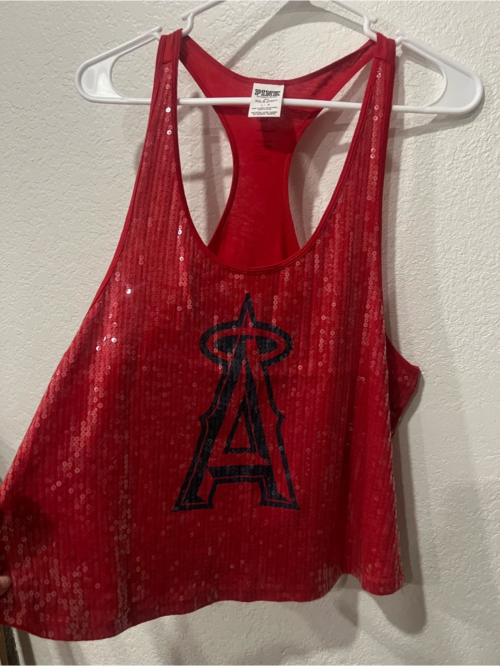 PINK Victoria's Secret Red angels mlb Anaheim Los Ángeles Racerback Tank Top